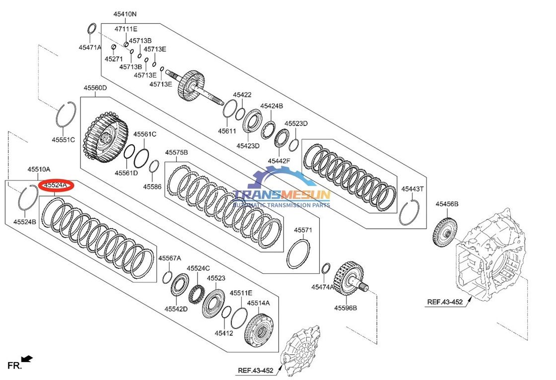 أجزاء جديدة من ناقل A6MF2-2 التلقائي مجموعة لوحة المشبك 455253F800 لسيارة KIA 2011-2024 Sportage 2.4L