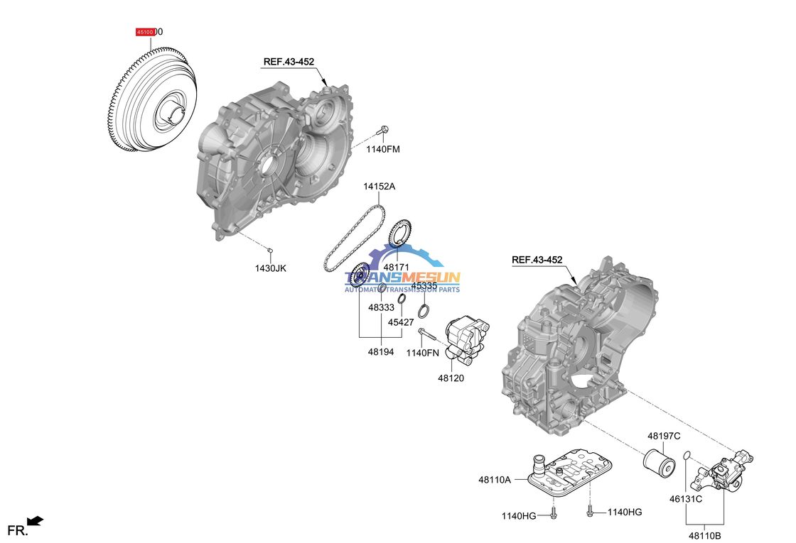 محول عزم الدوران المتجدد من C0GF1 CVT للتحويل 451002H000 لعام 2019-2023 HYUNDAI KIA IX25 K3 1.5T 2WD G4FL